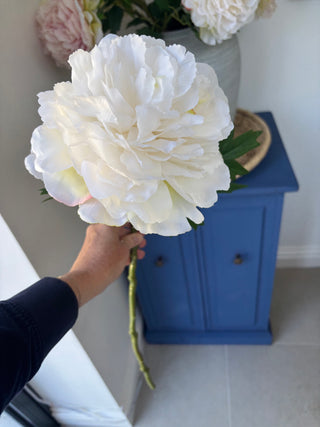 Blush White Peony 62cm
