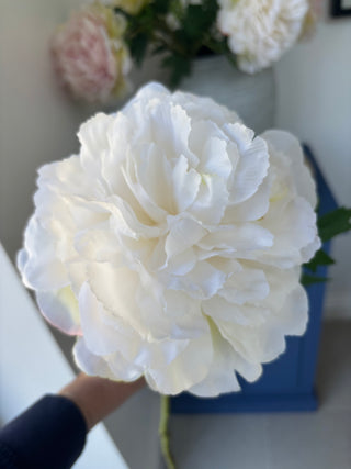 Blush White Peony 62cm