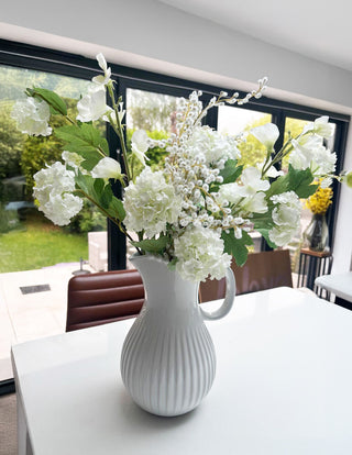 Pearl Edged White Pitcher